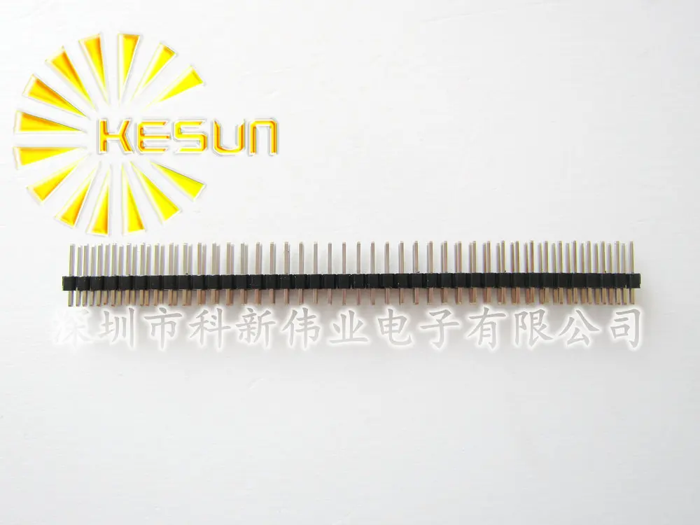 100pcs x 2*40 Double Row Male 2X40 2.54mm Straight and Right Angle Copper Pin Header Strip