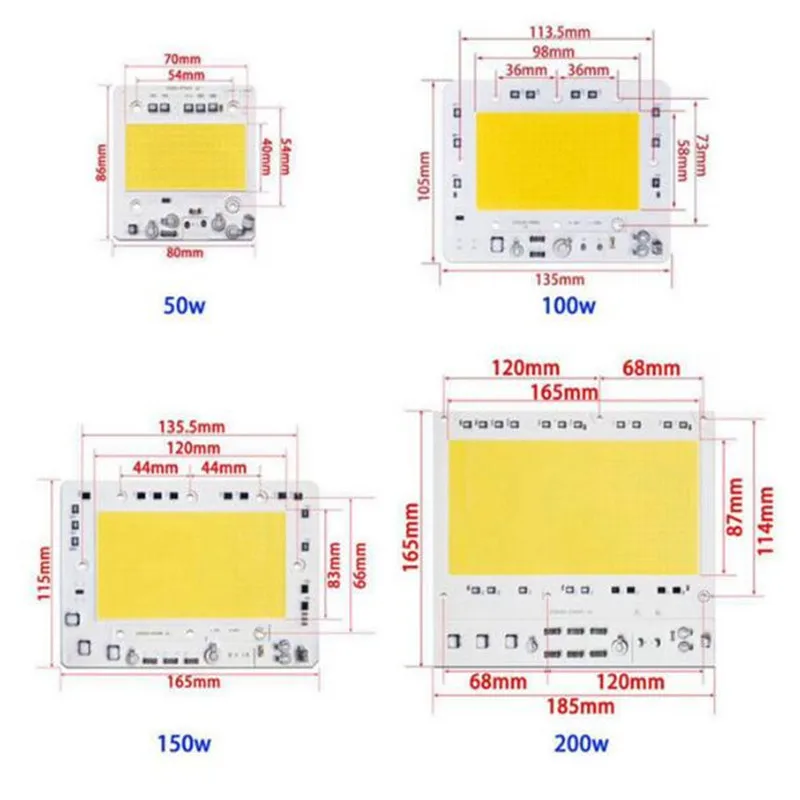 200w LED COB AC220V light Module LED chip Floodlight Lamp SMART IC city power White/warm white Free Shipping 1pcs