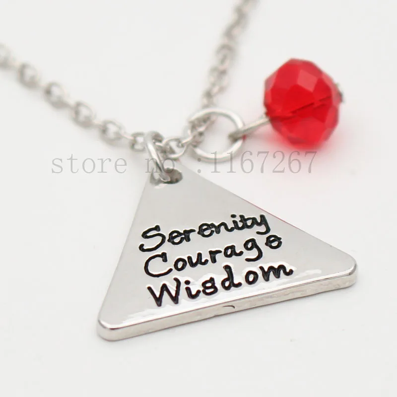 Serenity Prayer Sobriety Jewelry Personalized Jewelry Serenity Courage Wisdom Triangle Necklace &keychain Recovery Gift