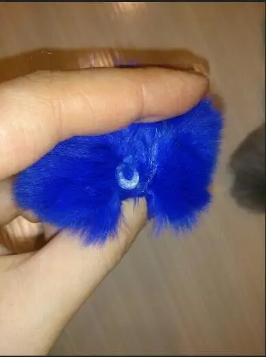 7cm Fluffy Rabbit Fur Pom Pom Ball Keychain Women Trinket Bag Phone Key Chain Ring Car Key Holder floating Charm DIY Accessories