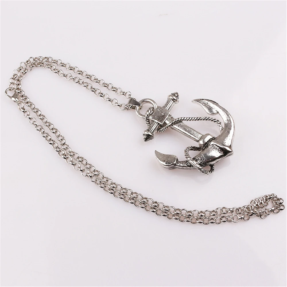 One Piece Punk Gothic Casting Navy Viking Rope Sea Ship Sailor Anchor Pendants Necklaces for Men's Fashion Jewelry Accessories image 2