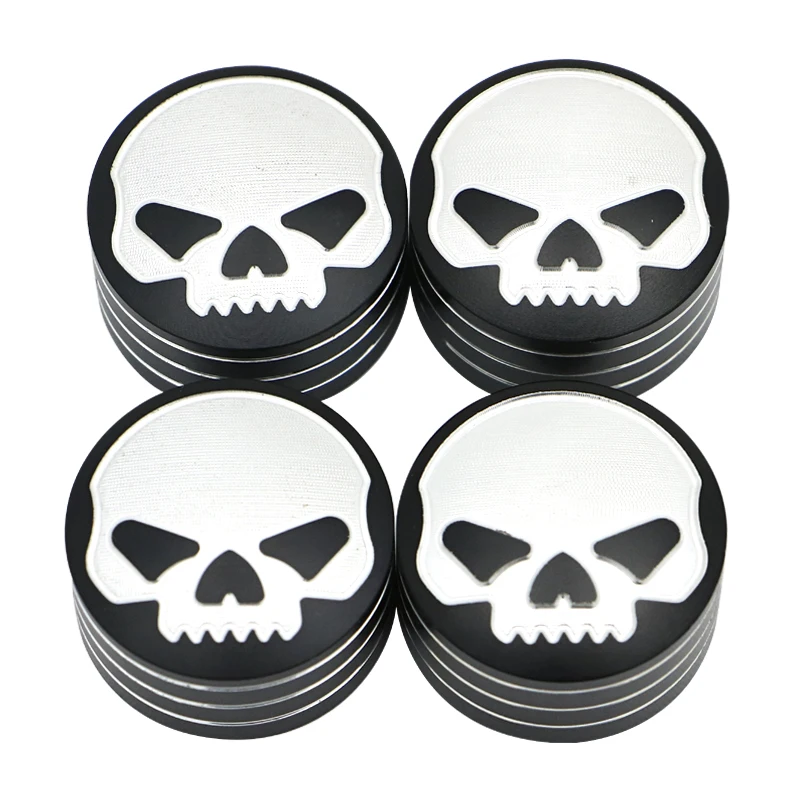 Nordson Motorcycle Set 4pcs Edge Cut Skull Bolt Topper Screws Cover Caps For Harley XL883 XL1200 X48 Dyna Fat Boy Twin Cam