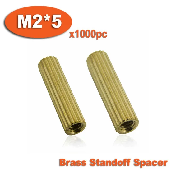 

1000pcs M2 x 5mm Brass Cylinder Shaped Female Thread Nuts Standoff Spacer Pillars