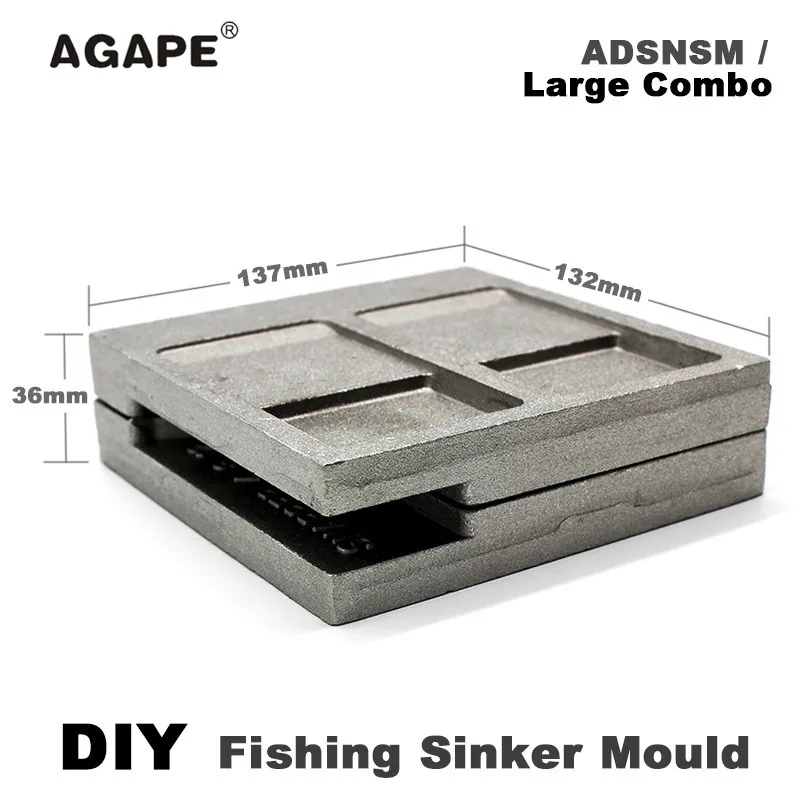 

Agape DIY Carp Fishing Snapper Sinker Mould ADSNSM/Large Combo Snapper Sinker 112g 224g 336g 5 Cavities Fishing Accessories