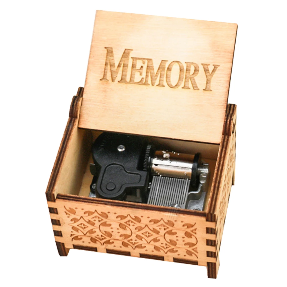 Memory Music Box 18 Note Windup Clockwork Mechanism Engraved Wood Music Box for Kids,Play Memory from CATS