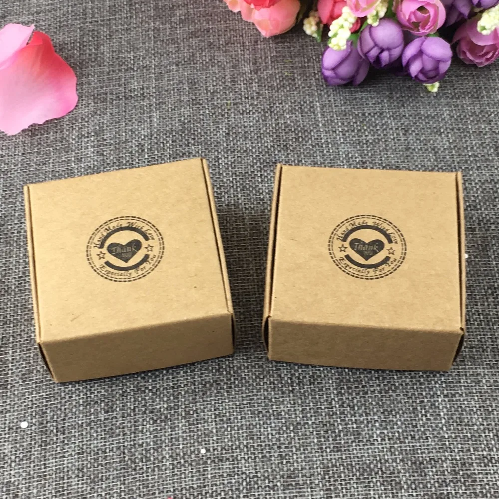 50sets 6.5x6.5x3cm kraft New fashion paper box Printed on love 