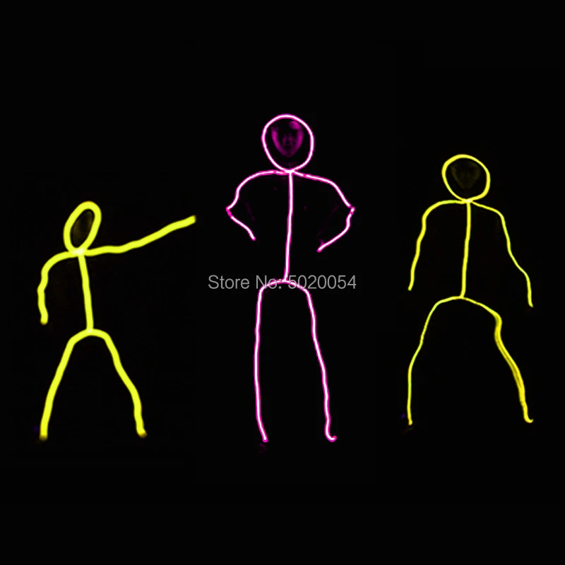 Popular Dance EL Wire Suit Clothings Light up performance costume Matchstick Men Led Costume Stage Show Costume Decoration