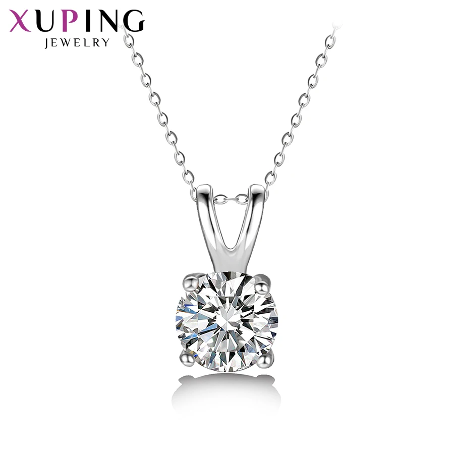 Xuping Jewelry Charm Elegant Design Rhodium Color Pendant Necklace for Women Valentine\'s Day Gifts 32974
