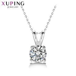Xuping Jewelry Charm Elegant Design Rhodium Color Pendant Necklace for Women Valentine's Day Gifts 32974