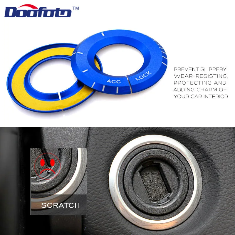 Doofoto-chaveiros do botão do motor para Mercedes Benz E E200, E300, E320L, GLK, GLA 2019, interior do carro acessórios decorativos