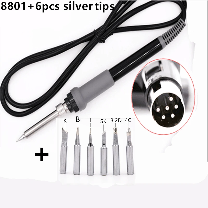 SZBFT High quality 8801 65W soldering iron handle with soldering tips for hakko FX-888 FX-888D