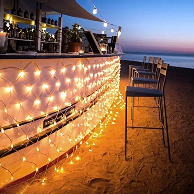 Filet lumineux de noël LED 3x2m EU 220V, guirlande lumineuse féerique, décoration de fête de mariage, vacances, extérieur