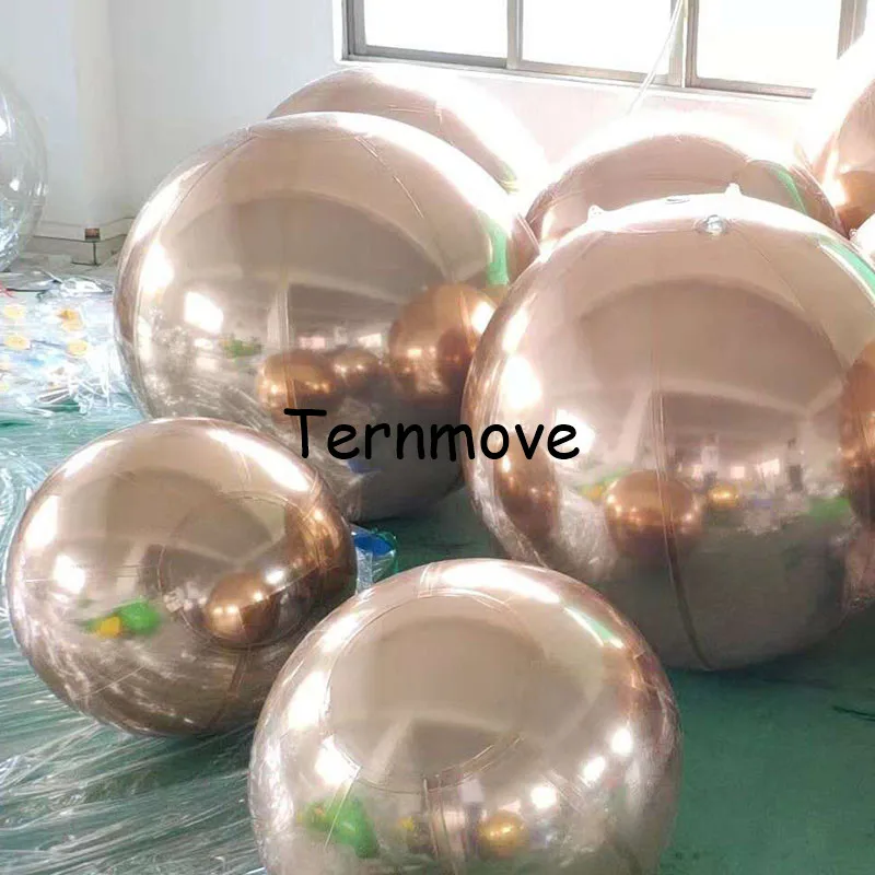 Promotion Pink Rosegold Inflatable Mirror Ball  Inflatable Advertising Ball For  wedding arch shape Christmas Decoration