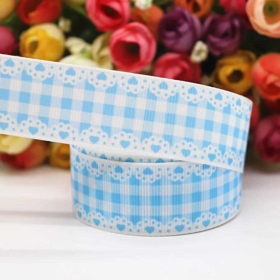 10 Yards 1" 25MM Ripsband Spitze Gittermuster bedrucktes Band für Haarschleifen DIY-Handwerk handgefertigte Accessoires M19050801 – Detail 5