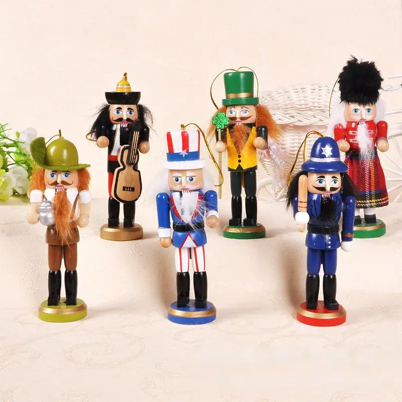 13cm Nutcracker 6 Pcs/Lot Creative Puppets Doll Toy Children Christmas Gift Action & Toy Ht026