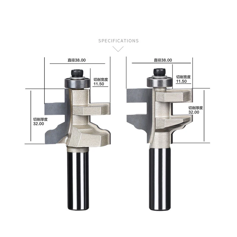 

2pcs/set 1/2 SHK Woodworking Tool REVERSIBLE COMBINATION RAIL & STILE SHAPER CUTTERSE 1/2*32 Router Bits