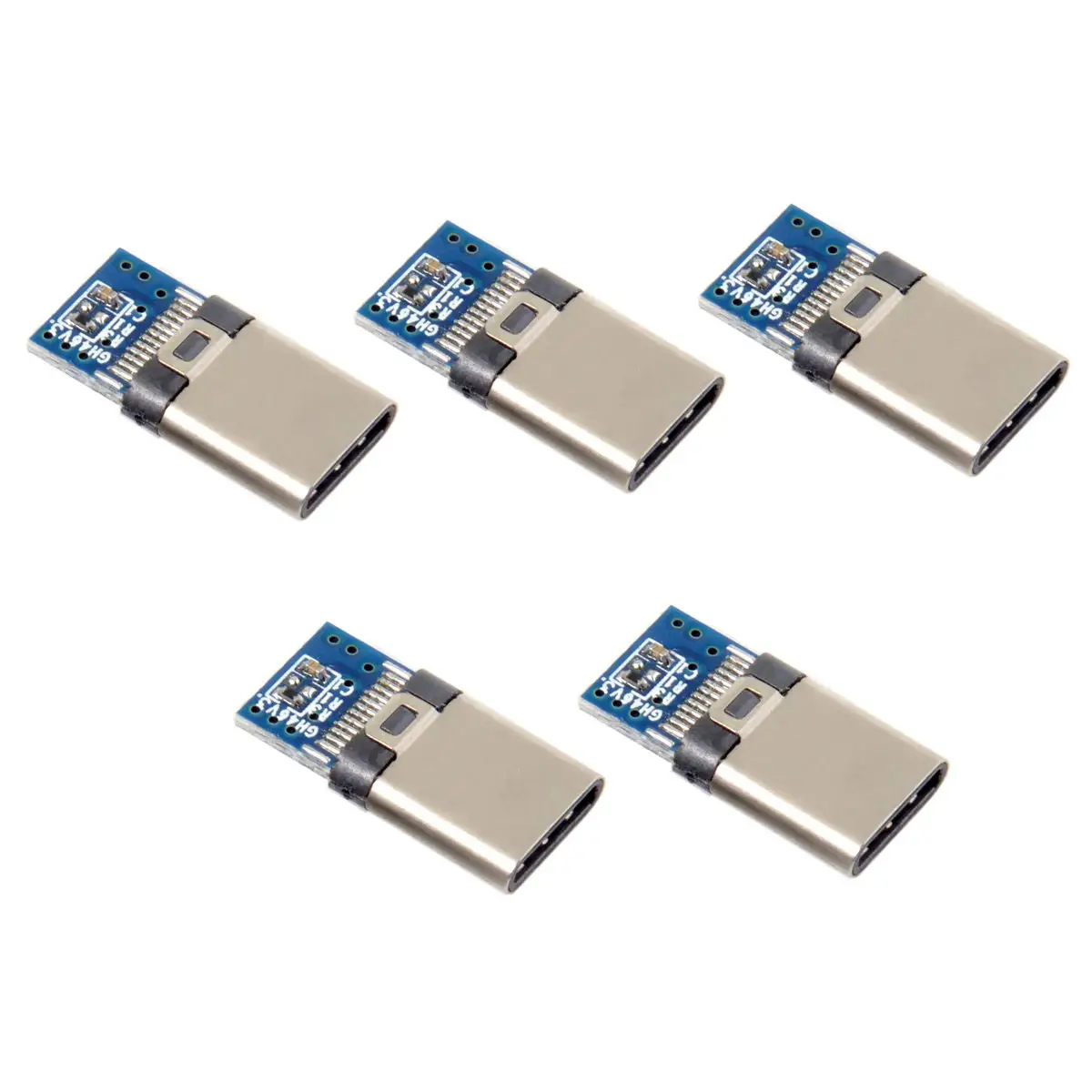 Zihan 5pcs/lot OTG Host Type  DIY 24pin USB Type C USB-C Male 5.1k Resistor with Black Housing Cover