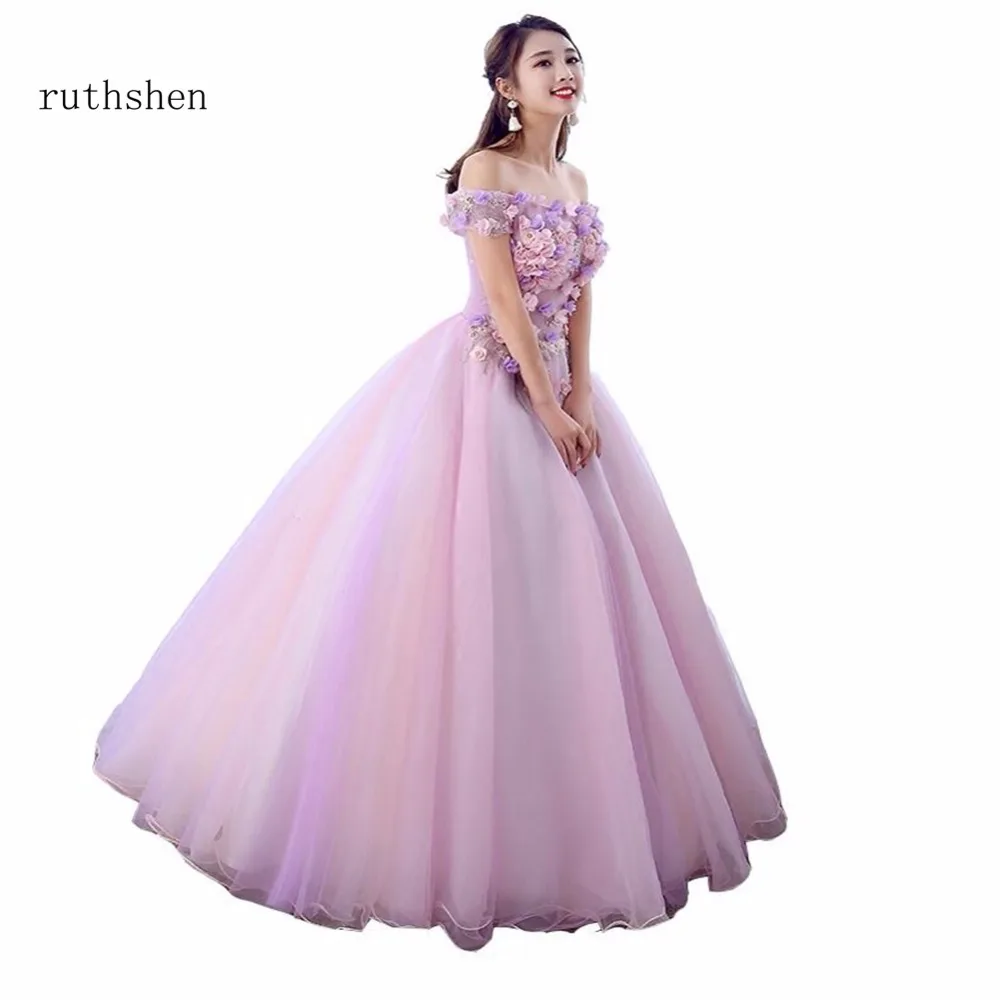 Ruthshen Vestidos De Dulces 16 Girls suknie na bal przebierańców bez ramiączek Boat Neck Vestidos debiutantes De 15 sukienka na Quinceanera 2020