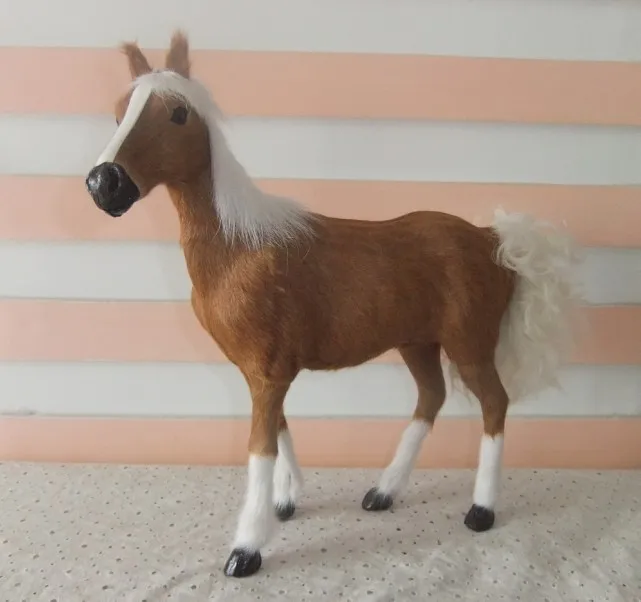 lovely simulation brown horse toy polyethylene&fur horse model horse doll gift about 28x25cm 1977