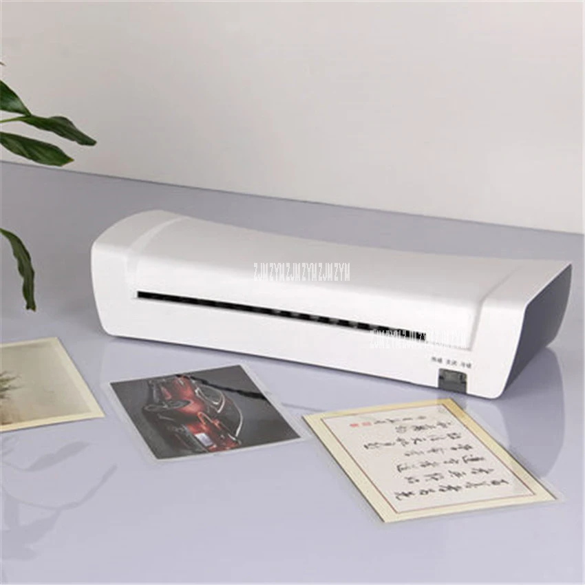 SL200 white A4 Photo Laminator Office Hot & Cold Thermal Laminating  Professional For A4 Document Photo PET Film Roll Laminator