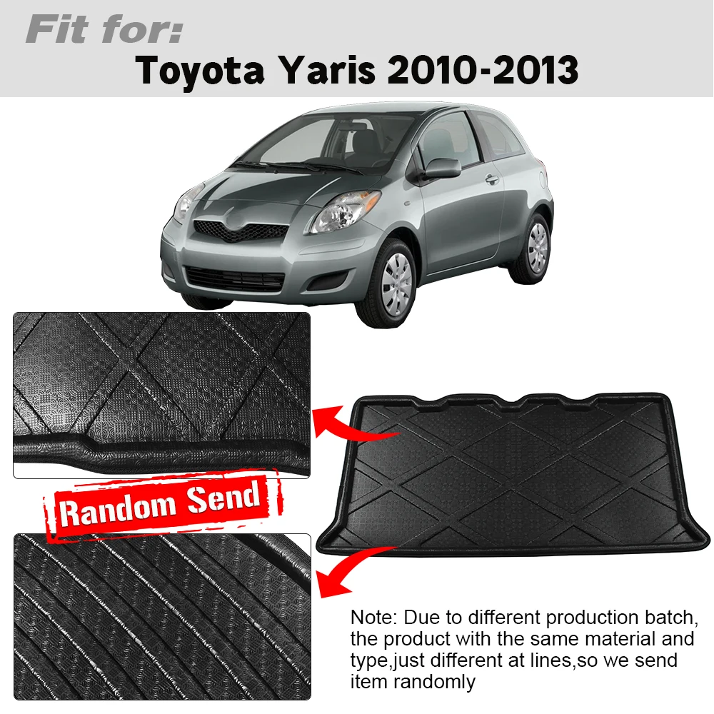 Buildreamen2 For Toyota Yaris Car Trunk Mat Rear Tray Boot Liner Floor Cargo Luggage Carpet Mud Pad Styling 2010 2011 2012 2013