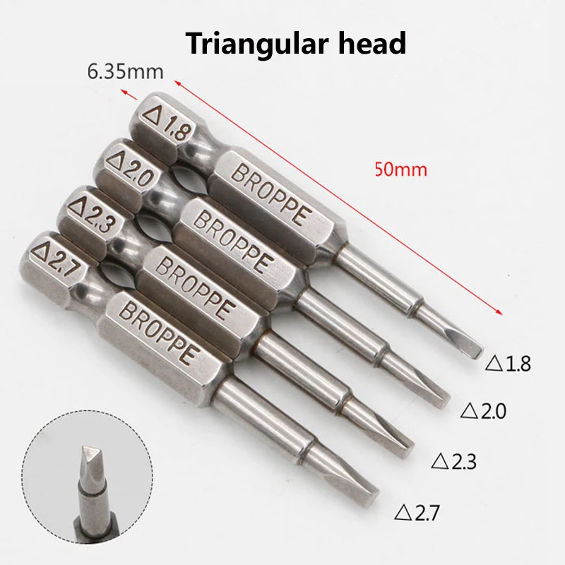 Triangular square five-star U-shaped Y-type magnetic electric screwdriver head Single magnetic screwdriver Hand tools