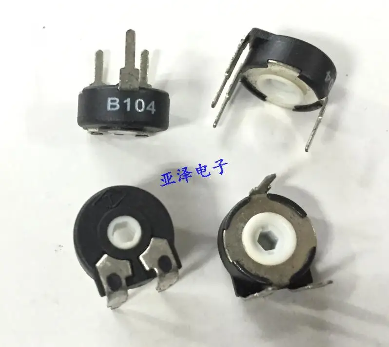 5pcs  T brand Spain potentiometer PT10-100K adjustable potentiometer, horizontal six angle adjustable resistor