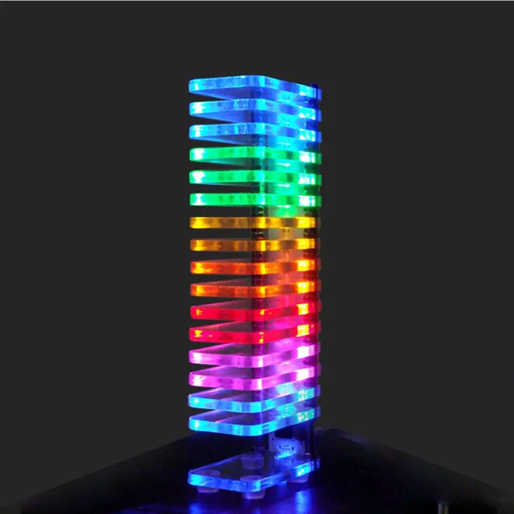 GHXAMP LED Level Display KS16 Music Spectrum DIY Kits VU Tower Fantasy Crystal Sound Column Electronic DIY kits 1pc