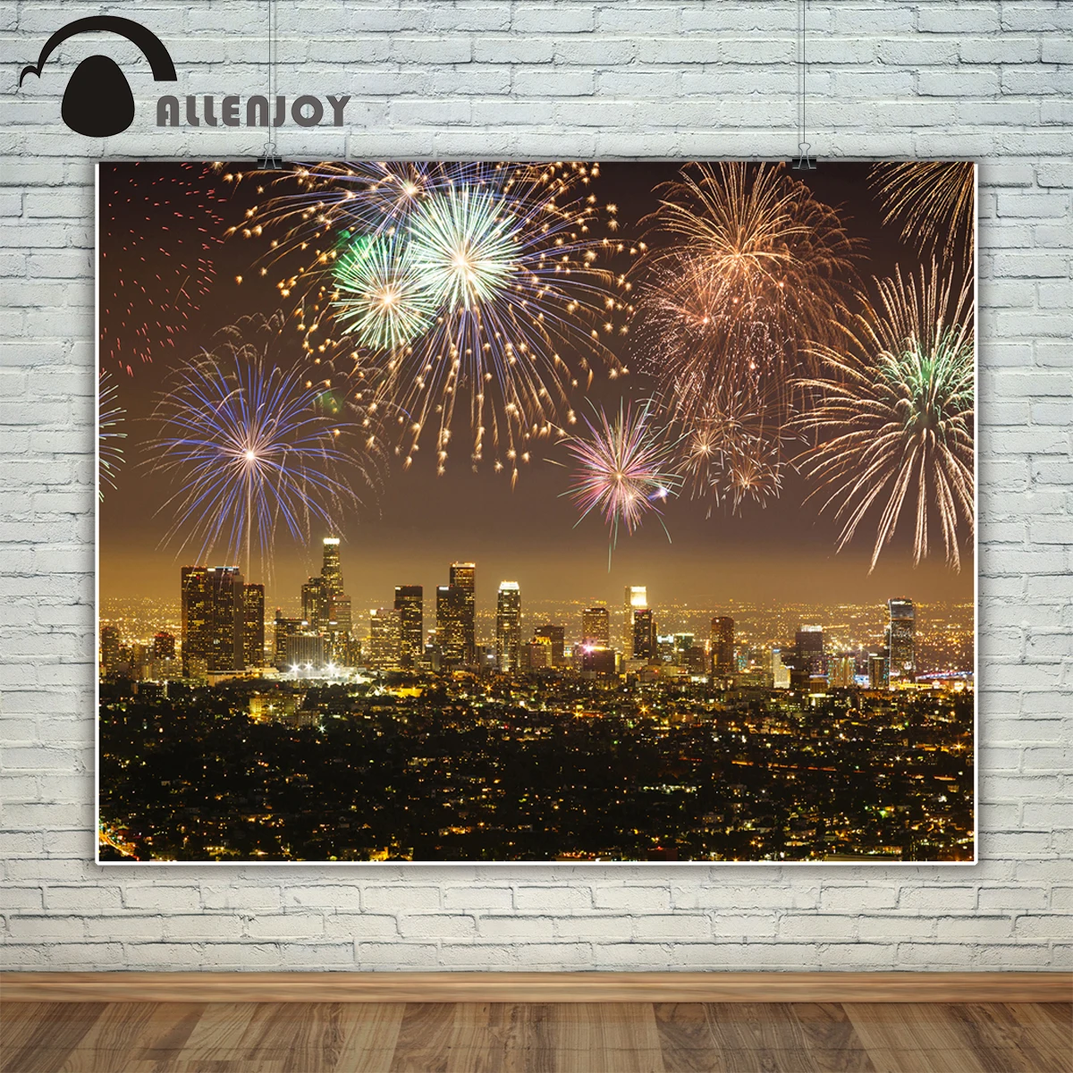 Allenjoy photography backdrop downtown los angeles flash fireworks celebrate new year background photo studio camera fotografica