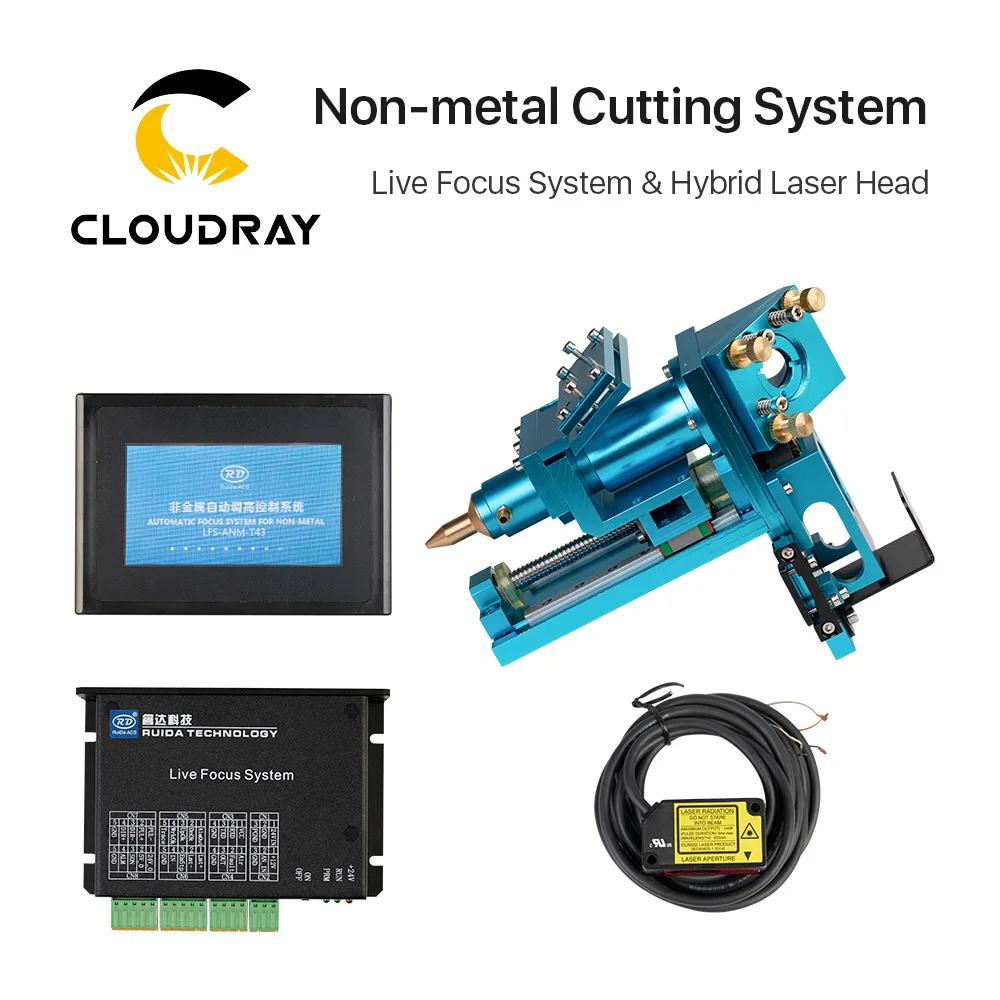 Cloudray Auto Live Focus Sensor System LFS-ANM-T43 Hybird Laser Head Driver for Nonmetal Plywood  Wood CO2 Cutting Machine