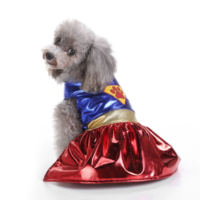 Christmas Dog Apparel Power Paw and Eagle Wonder Women Skirt Suit Dog Costume Jumpsuits for Small Medium Pet Dog Clothing S-XL