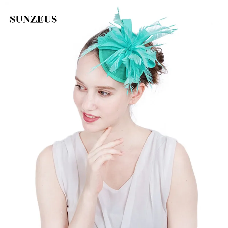 Cưới Cô Dâu Nón Và Fascinators Lông Womans Đen Cưới Nón Nhỏ Lanh Phụ Kiện Tóc SH78