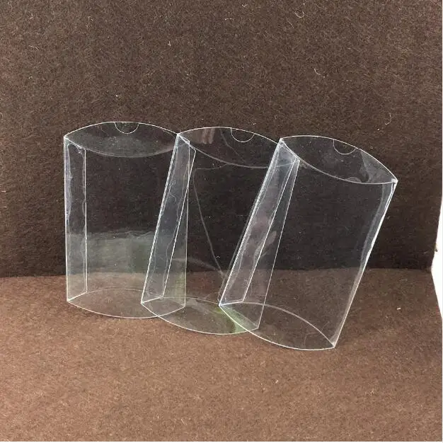 

500PCS 8*5*2cm Transparent waterproof Pillow Box Clear PVC boxes Packaging plastic box for food/jewelry/Candy/Gift/cosmetic