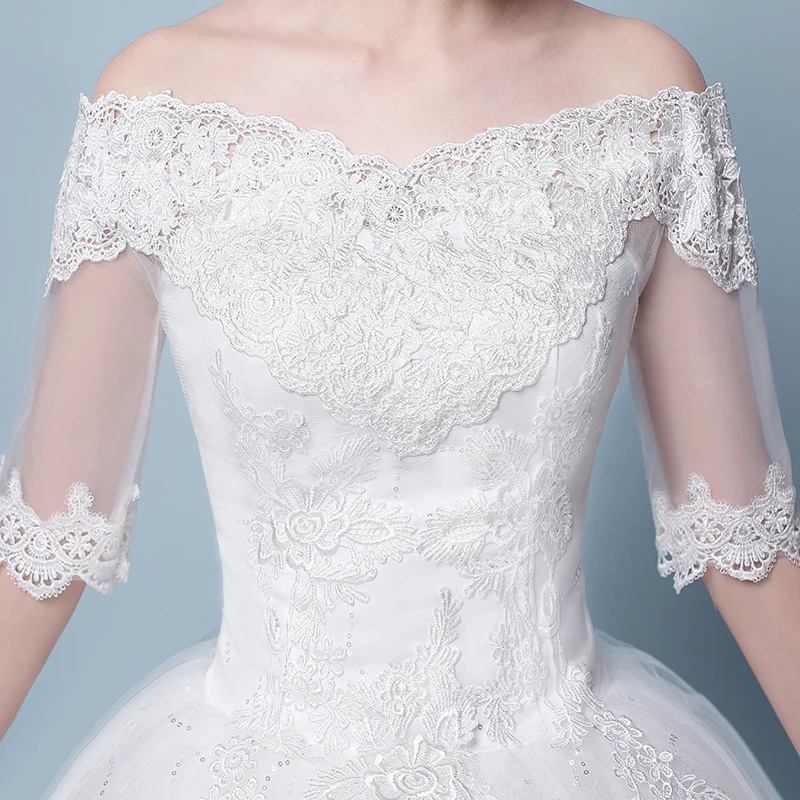 Vestido de novia blanco personalizado para mujer embarazada, vestido de novia de talla grande con cuello barco, con cordones, barato, venta al por mayor, china, # XXN-071