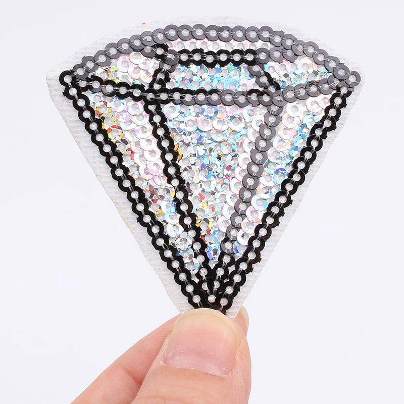 10pcs/lot Sequiend Diamond Patch Iron On Garments Stickers Sewing Jeans backpack Fabric Appliques DIY Coats Hats Pants Patches