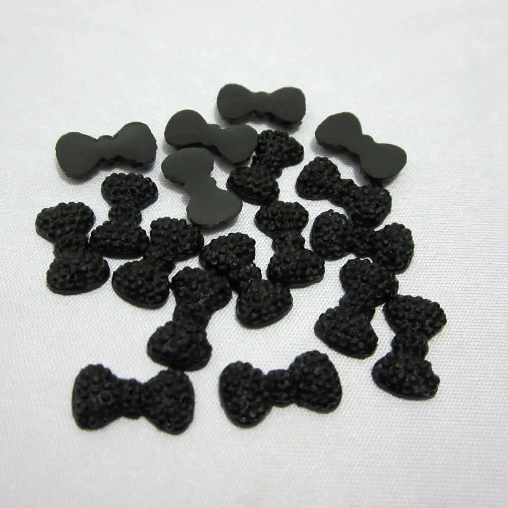 100PCS AB Resin shiny Bow Flatback Rhinestone children scrapbook Wedding applique DIY Ornaments SC25*2