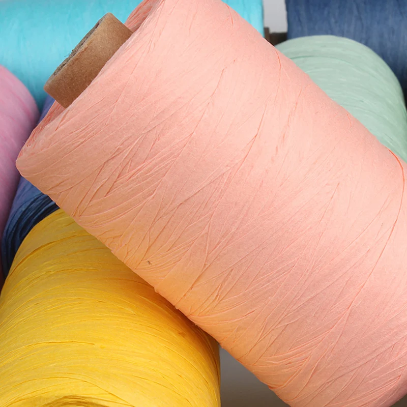 180 M/Roll Raffia Rope Yarn Organic Straw Yarn For Knitting Summer Hats Bags Gift Box Packing Wrapping Paper Twine Rope