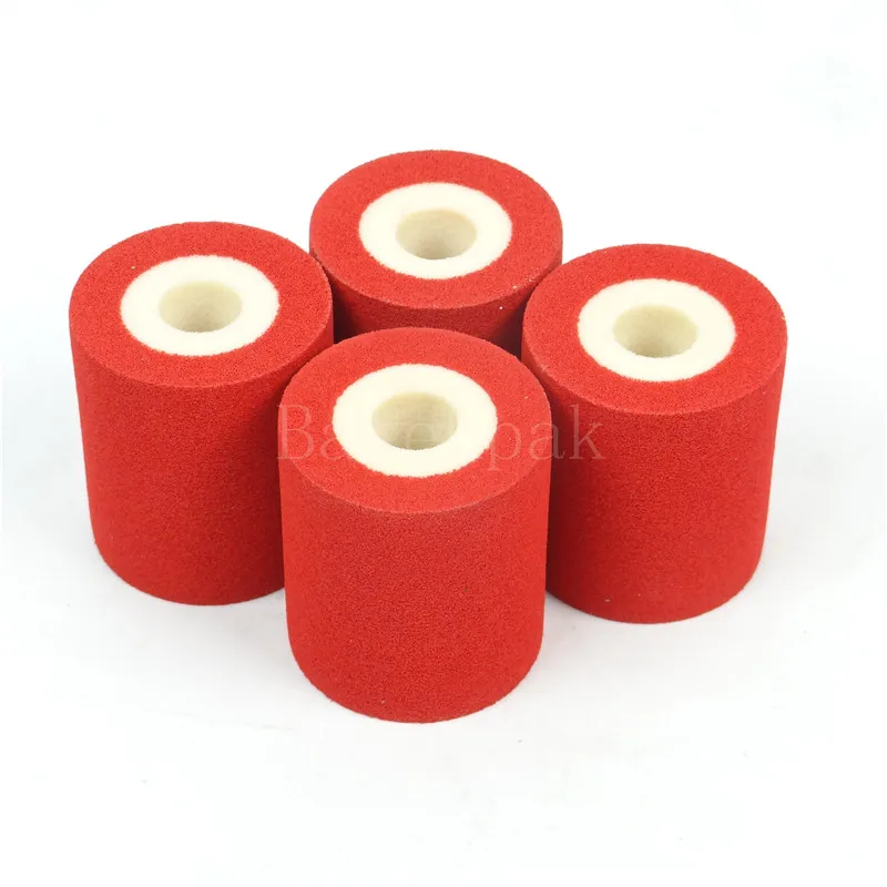Colore rosso Solido rullo di Inchiostro, BateRpak 12 pz/cartone 100% spugna rullo di inchiostro, solido macchina di codifica rotoli, 36*32/40mm 90-130degree