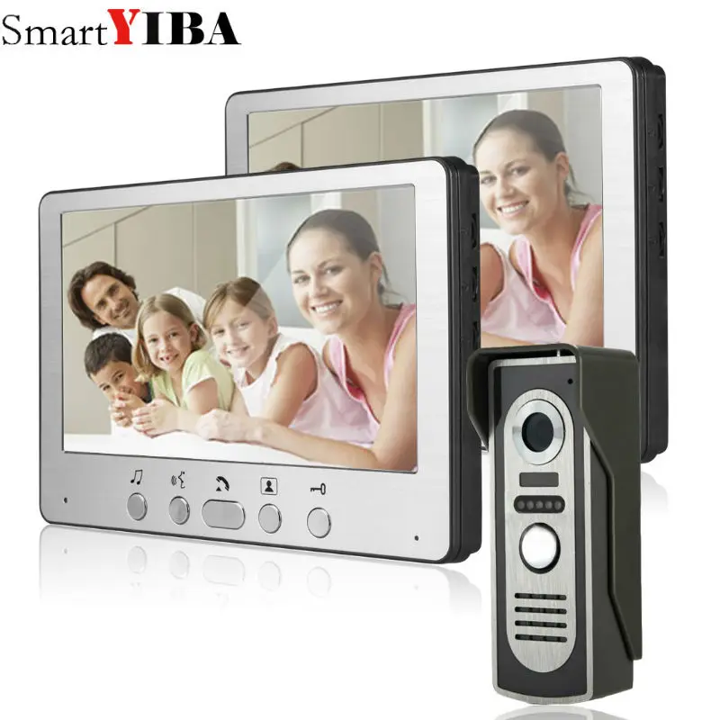 SmartYiBA-Wired Video Intercom System, IR Door Camera, Intercom Door Phone, Campainha, Casa e Apartamento, 7 em