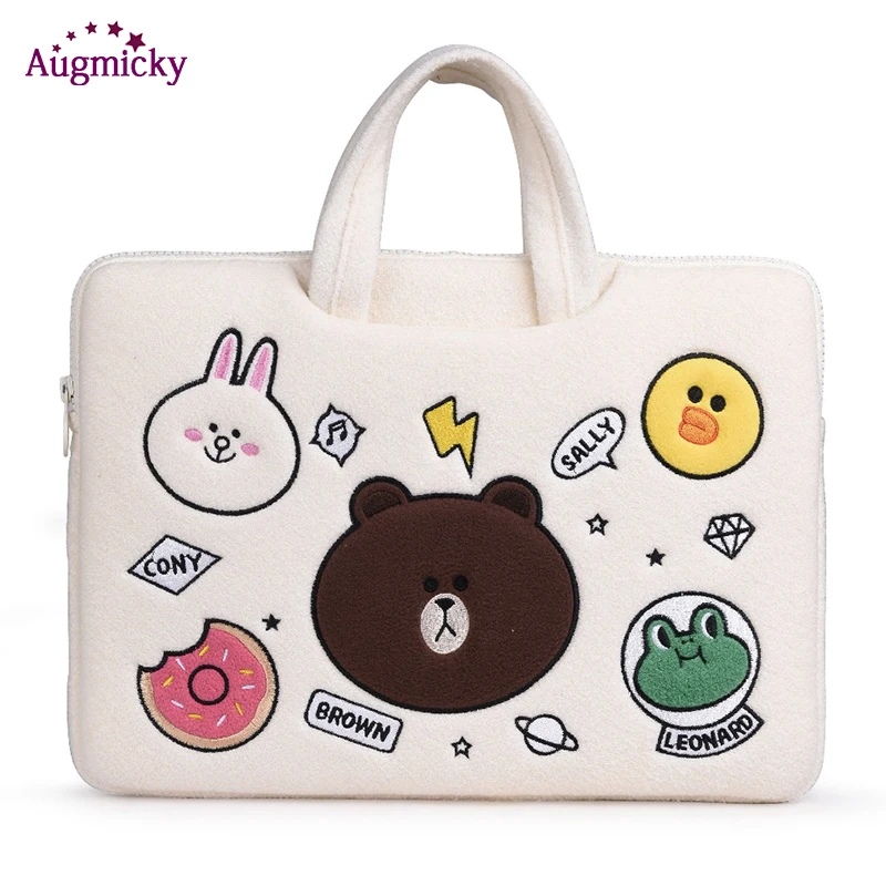 11 12 13 14 15 inch Cute bear Notebook Sleeve Bag Cases Laptop Cover Pouch For Macbook Air Pro 13.3 Dell Sony Acer HP XiaoMi