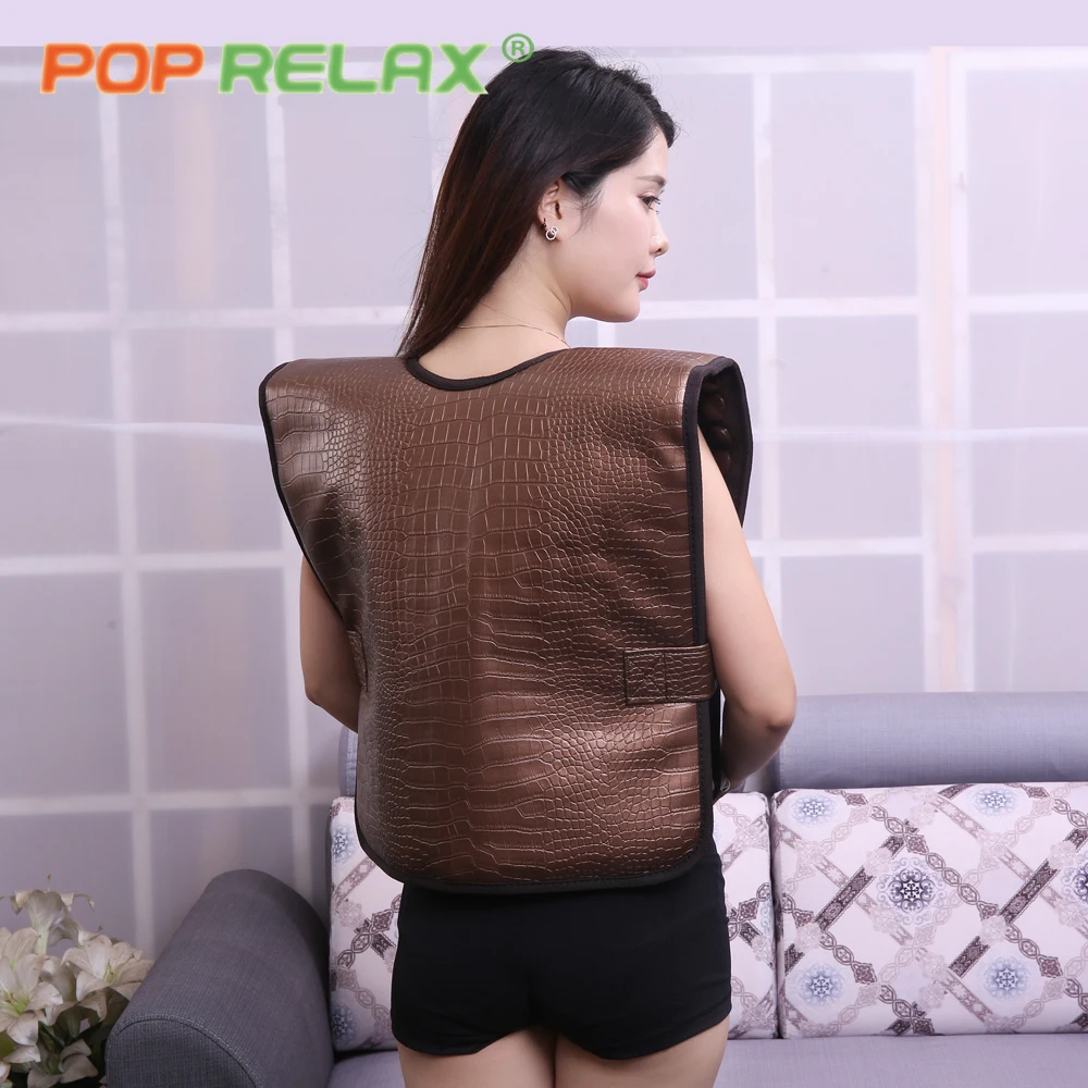 POP RELAX tourmaline cervical belt shoulder back neck pain relief infrared thermal heating therapy ion germanium stone waistcoat