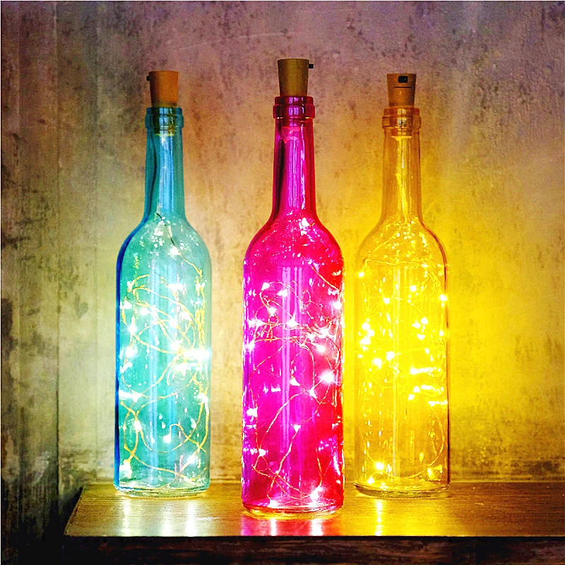 Smart New Colorful wine bottle with Bright led wine bottle cork string light for KTV Bar DIY wedding party decorations