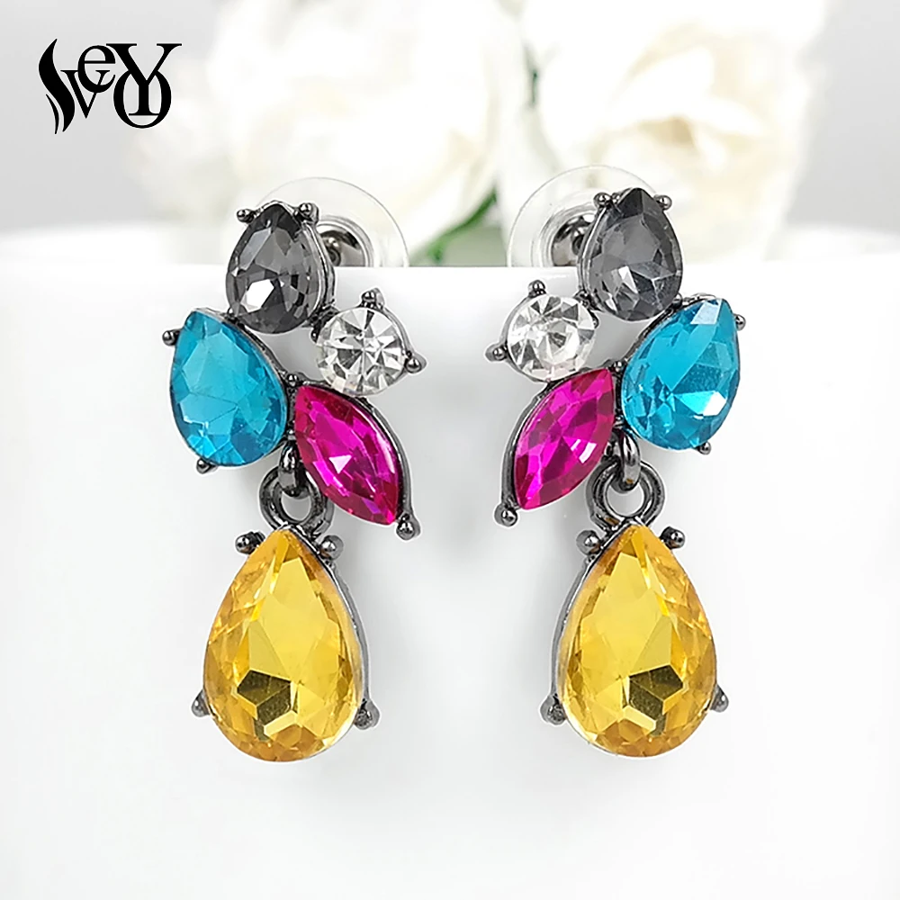 VEYO 2018 Brand New Fashion Elegant Crystal Earrings For Women Trendy Drop Earrings
