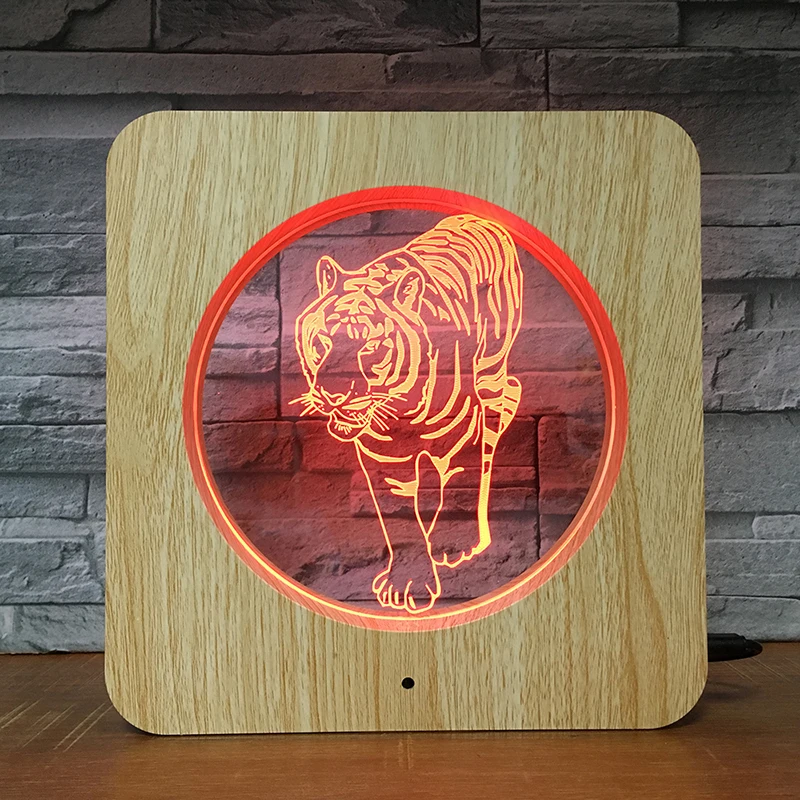 

Tiger Animal Colors Home 3D LED Plastic Night Light DIY Customized Lamp Table Lamp Kids Colors Gift Home Decor DropShipping 2097