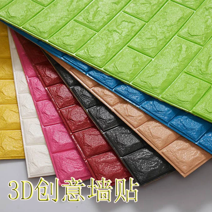 

Brick 3d three-dimensional wall stickers tv background wall decoration waterproof wallpaper tile stickers