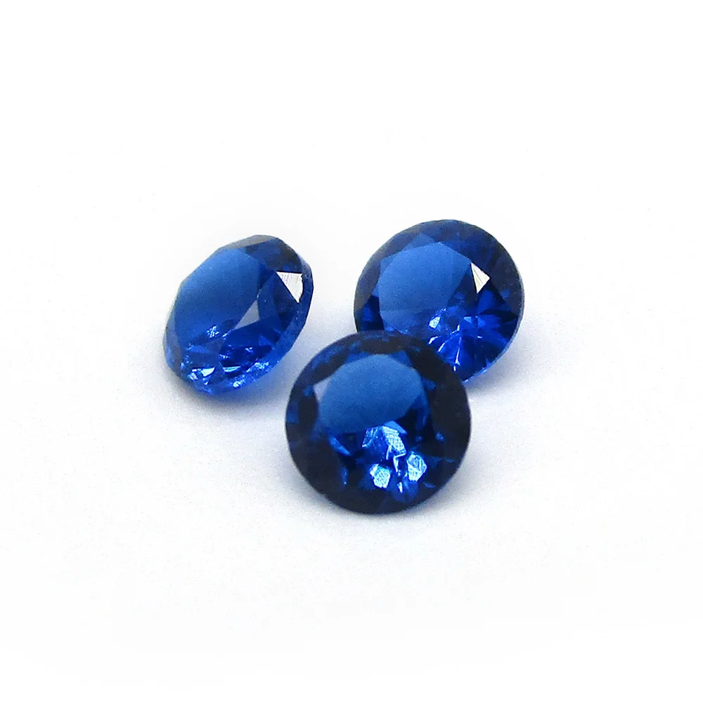 Free Shipping 0.9~3.0mm Round Brilliant Cut 5A Quality #113 Blue Spinel Stone Synthetic Gems Wax Setting For Sale