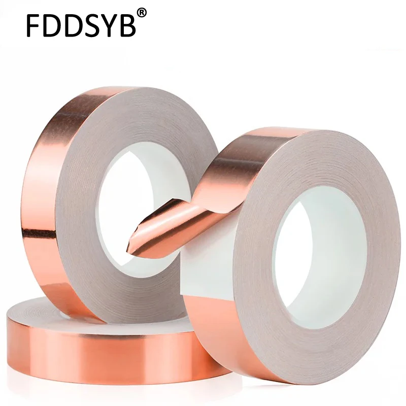 25M*0.06mm Single Electric Conduct Self-Adhesive Copper Foil Tape for Magnetic Radiation Electromagnetic Wave Free shipping