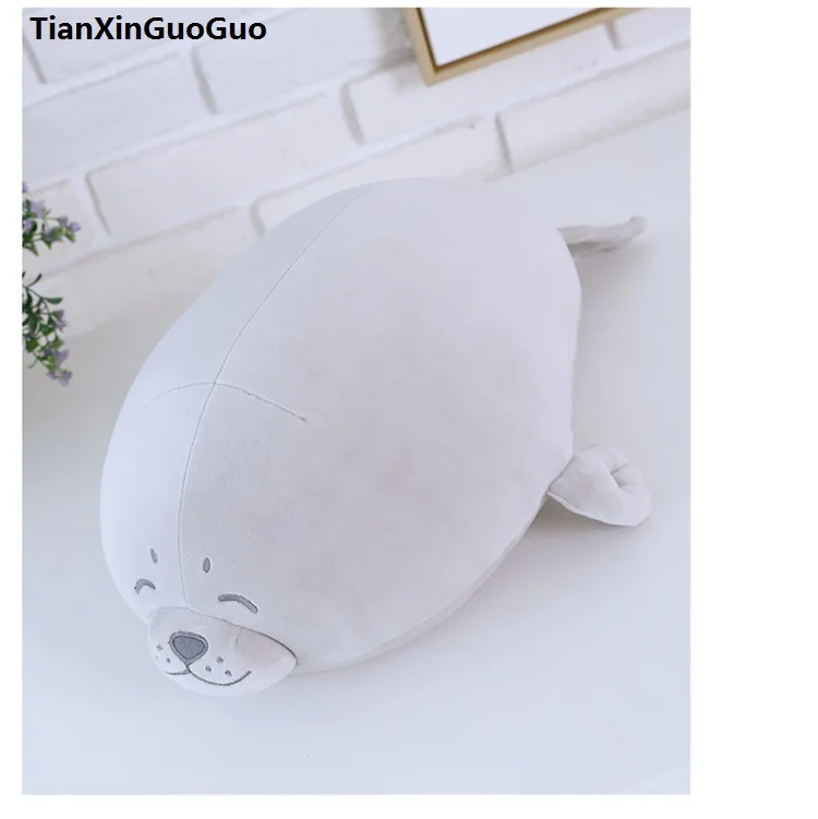 

new style about 55cm lovely prone gray sea lion plush toy down cotton soft doll throw pillow birthday gift s0600