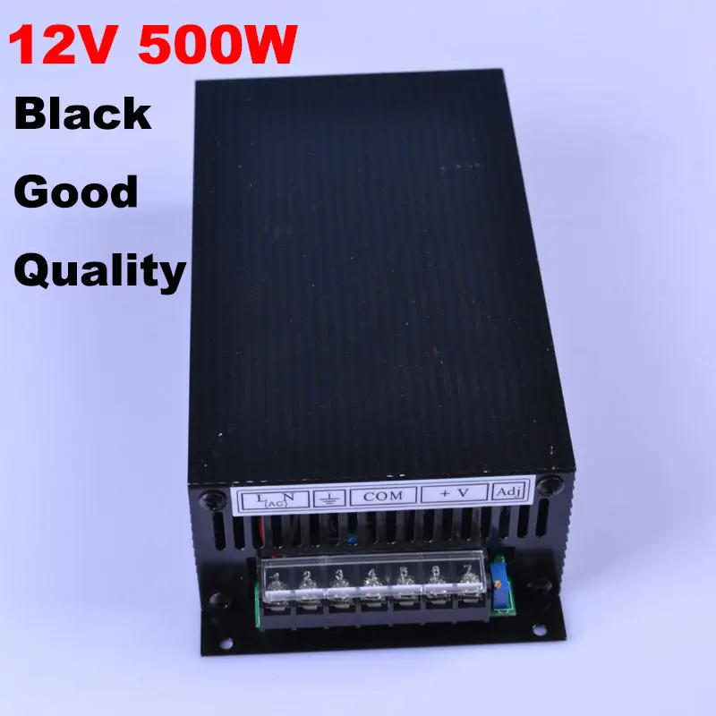 

Black good quality 12V 500W switching power Supply 12v led driver,Aluminum AC110 220v to 12v lighting transformer for led light