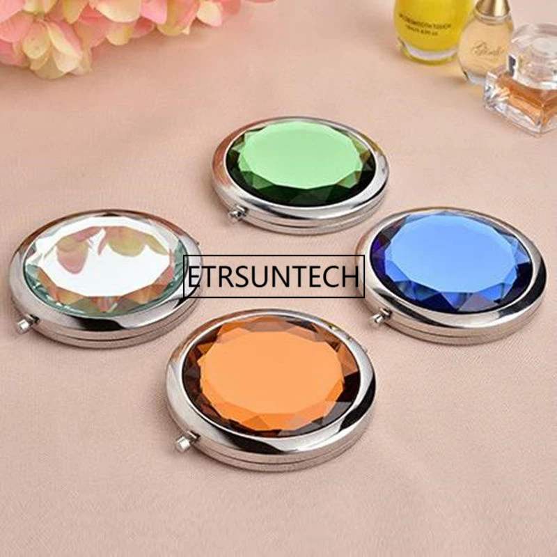 Pocket Mirror Crystal Diamond Handbag Compact Mirror Makeup Cosmetic Magnifying Mirror F1279